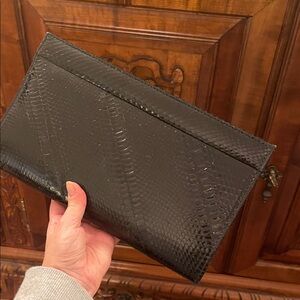 Elegant Black Leather Clutch